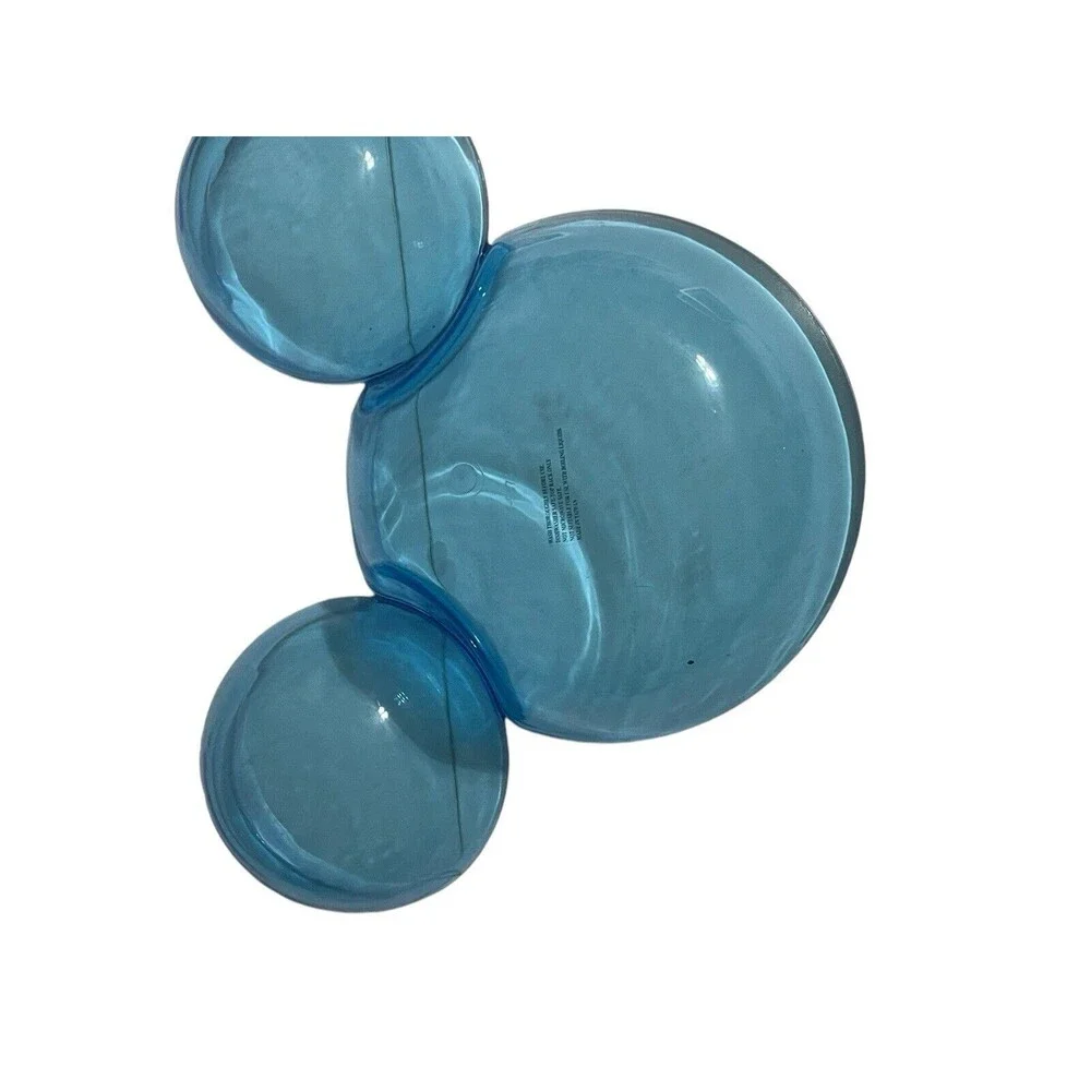 DISNEY MICKEY MOUSE EARS BLUE Plastic CHIP & DIP BOWL